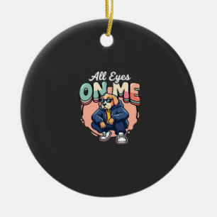 Drip Dog All Eyes On Me Ceramic Tree Decoration