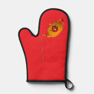 Drip Drip Double Teapot Red Chef Baker Oven Mitt