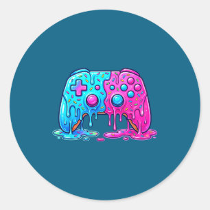 Drip Gamer Controller Boys Video Game Retro Gaming Classic Round Sticker