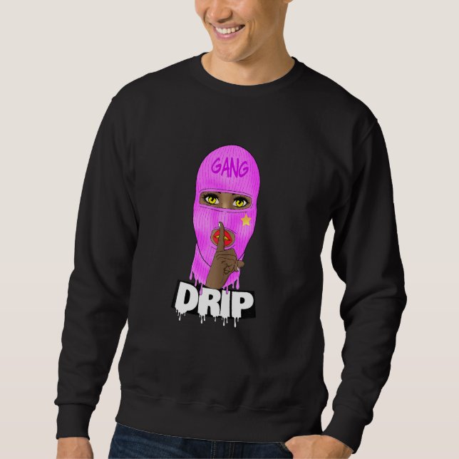 Drip Gang Trendy Urban Rap Hip Hop Girl Women Sweatshirt (Front)
