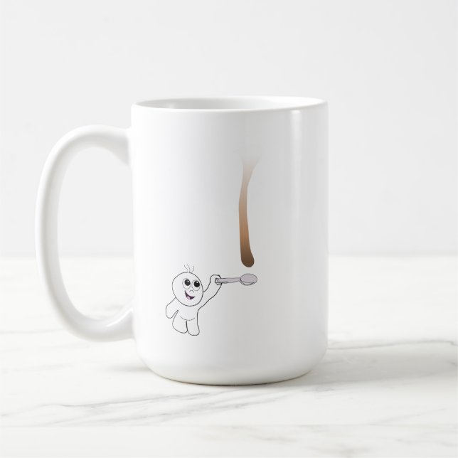Drip Guy Catching Coffee Drop with a spoon Coffee Mug (Left)