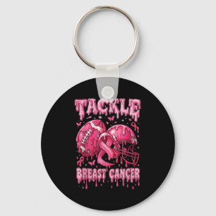 Drip Ice Cream Tackle Breast Cancer Football Aware Key Ring