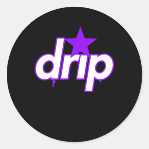 drip jewellery boss slang iced purple bling hip ho classic round sticker