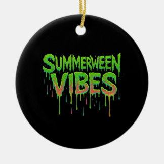 Drip Summerween Vibes Spooky Fun Classic Ceramic Tree Decoration