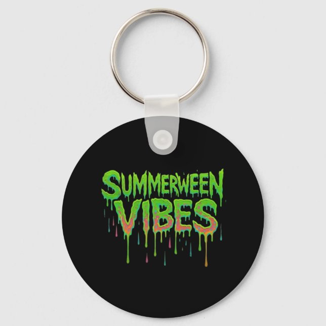 Drip Summerween Vibes Spooky Fun Classic Key Ring (Front)