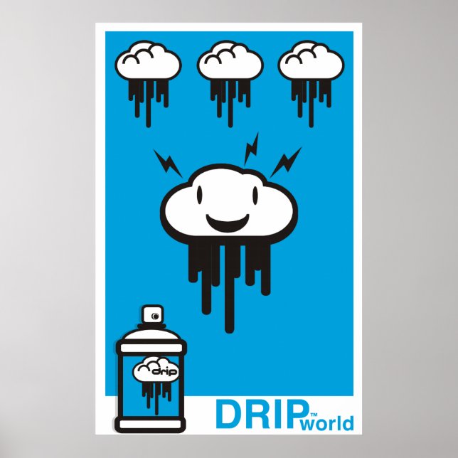 Drip World Blue Poster (Front)
