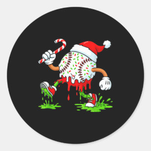 Dripng Ice Cream Baseball Santa Hat, Xmas Pajama K Classic Round Sticker