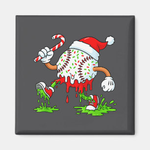 Dripng Ice Cream Baseball Santa Hat, Xmas Pajama K Magnet