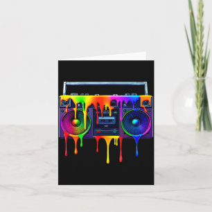 Dripng Paint Boombox Funny Old School 80s Music Hi Card