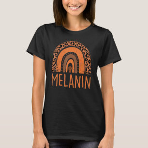 Drippin In Melanin Black Pride Leopard Rainbow Bla T-Shirt