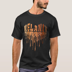 Drippin melanin heart love black history pride T-Shirt