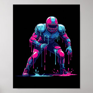 Dripping Aamerican Football Player Men Women Kids Poster