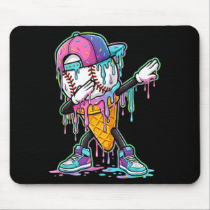 Dripping baseball drip boys ice cream drip basebal mouse pad