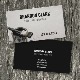 Dripping Black Paint Can Sleek Painter Design Business Card