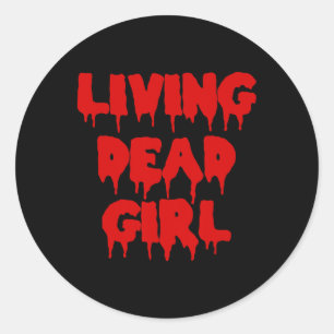 Dripping Blood Halloween Zombie Movie Living Dead  Classic Round Sticker