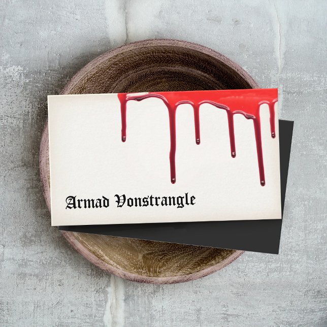 Dripping Blood Horror QR Code Business Card (Creator Uploaded)