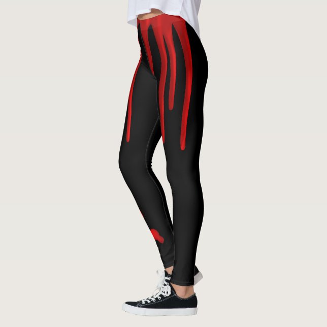 Dripping Blood on Black Leggings (Left)