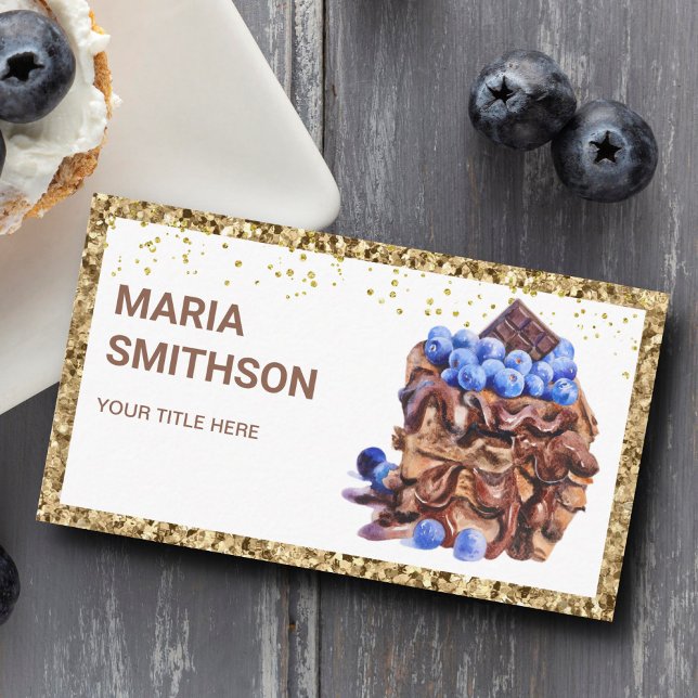 Dripping Chocolate Cake Slice Pastry Chef Bakery Business Card (Creator Uploaded)