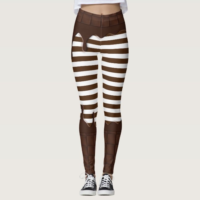 Dripping Chocolate Candy Bar Leggings (Front)