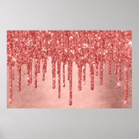 Dripping Coral Glitter | Melting Drizzle Pour