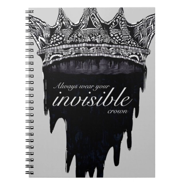 Dripping Crown with Text - v2 Spiral Notebook (Front)