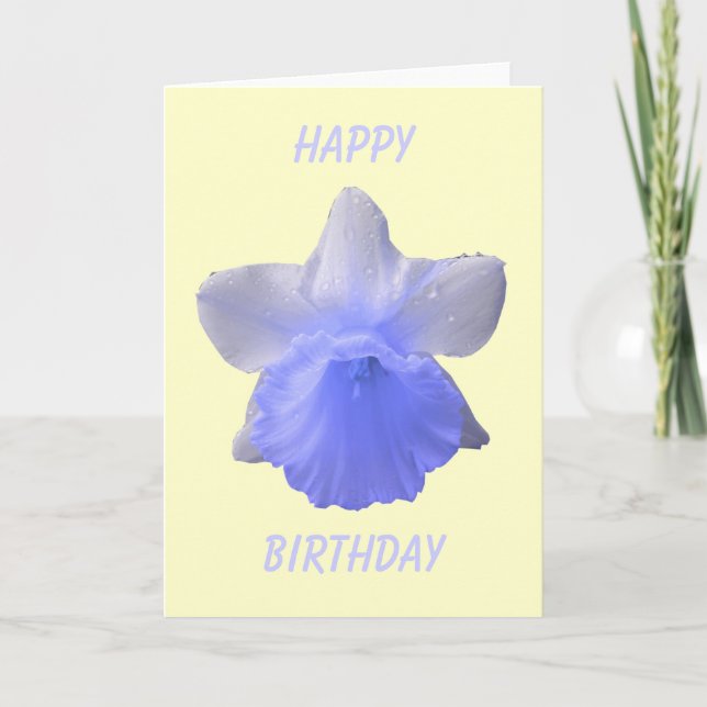 Dripping Daffodil Blue Customisable Greeting Card (Front)