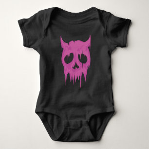 Dripping Demon Skull in Neon Pink Baby Bodysuit