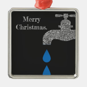 Dripping  faucet and water plumbing glitter effect metal tree decoration