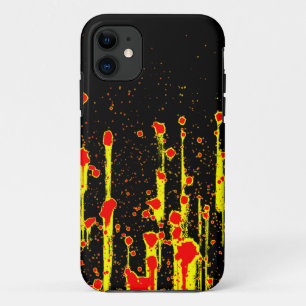 Dripping Fury Neon Yellow Red Abstract Art Feel It Case-Mate iPhone Case