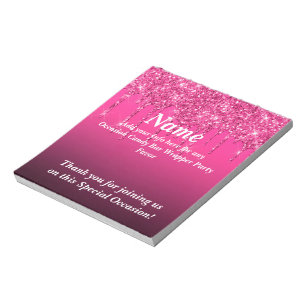 Dripping Glitter Candy Bar Wrapper Party Favours Notepad