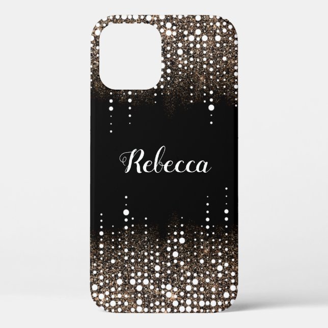 Dripping Glitter Gold Rain Glamourous Glam Name Case-Mate iPhone Case (Back)