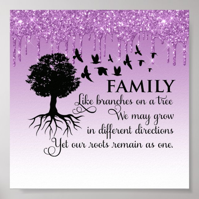 Dripping Glitter Inspirational Quote Poster (Front)