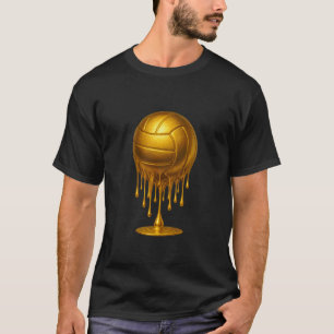Dripping Gold Drip Volleyball Game Day Player Coac T-Shirt