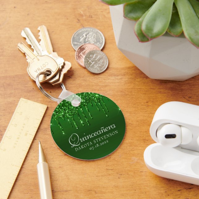 Dripping Gold Glitter | Champagne Melt Shower Key Ring (Desk)