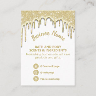 Dripping Gold Homemade Spa Ingredient List Business Card