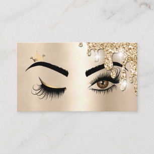 Dripping Gold Makeup Wink Eye Beauty Salon Lash Business Card