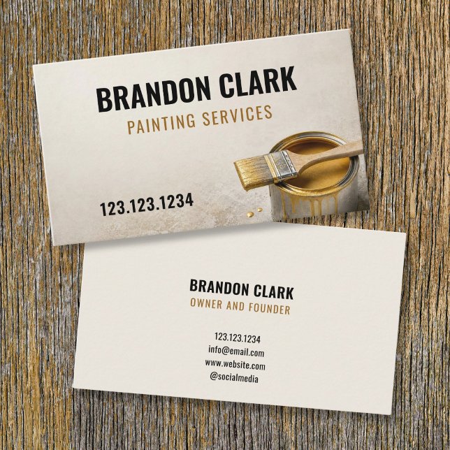 Dripping Gold Paint Can Warm Painter Design Business Card (Creator Uploaded)
