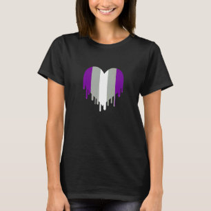 Dripping Graysexual Heart Graysexual Pride T-Shirt