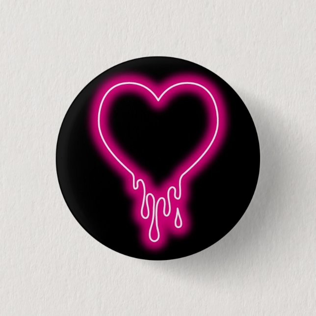 dripping heart 3 cm round badge (Front)