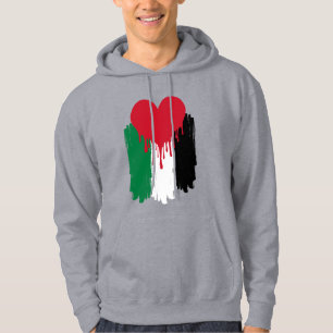 Dripping Heart Palestinian Flag Hoodie – Grunge