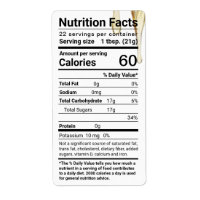 Dripping Honey Nutrition Facts Label