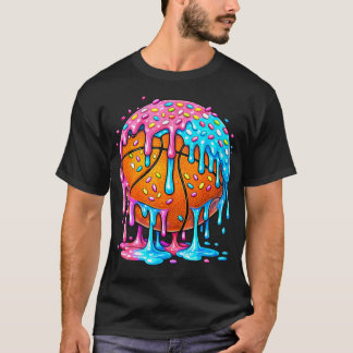 Dripping Ice Cream Basketball T-Shirt