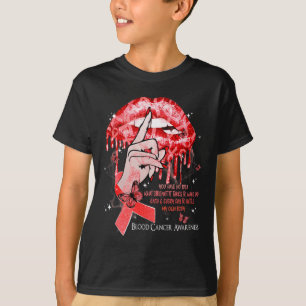 Dripping Lips Butterflies Women Blood Cancer Aware T-Shirt