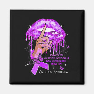 Dripping Lips Butterflies Women Overdose Awareness Magnet