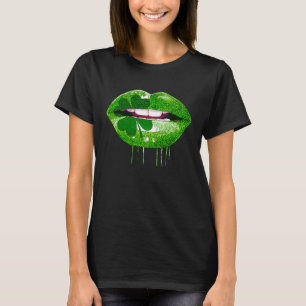 Dripping Lips Shamrock Funny St Patrick's Day T-Shirt