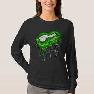 Dripping Lips With Pi Symbols St Patricks Day Pi D T-Shirt