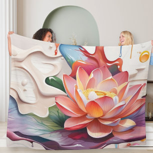 Dripping Lotus Art Fleece Blanket