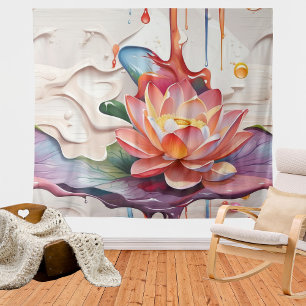 Dripping Lotus Art Tapestry