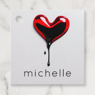 Dripping Love Heart Graffiti – Pop Art Doodle Favour Tags