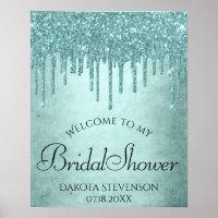 Dripping Luxe Glitter | Mint Teal Pour Shower